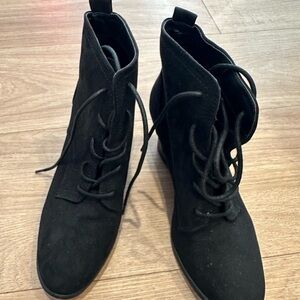 Qupid Black Lace-Up Boots
